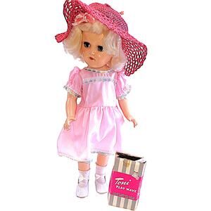 15" 1949 Vintage Classic Platinum Blonde "Toni" Doll W/10 Curlers & Box By Ideal